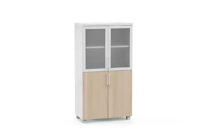 Ahşap Cam Çerçeve Yarı Kapaklı Dosya Dolabı